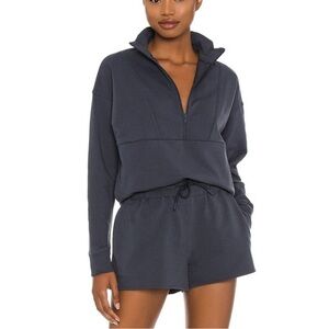 Richer Poorer Terry Half Zip Pullover Navy Blue Small Vuori Inspired Sweatshirt